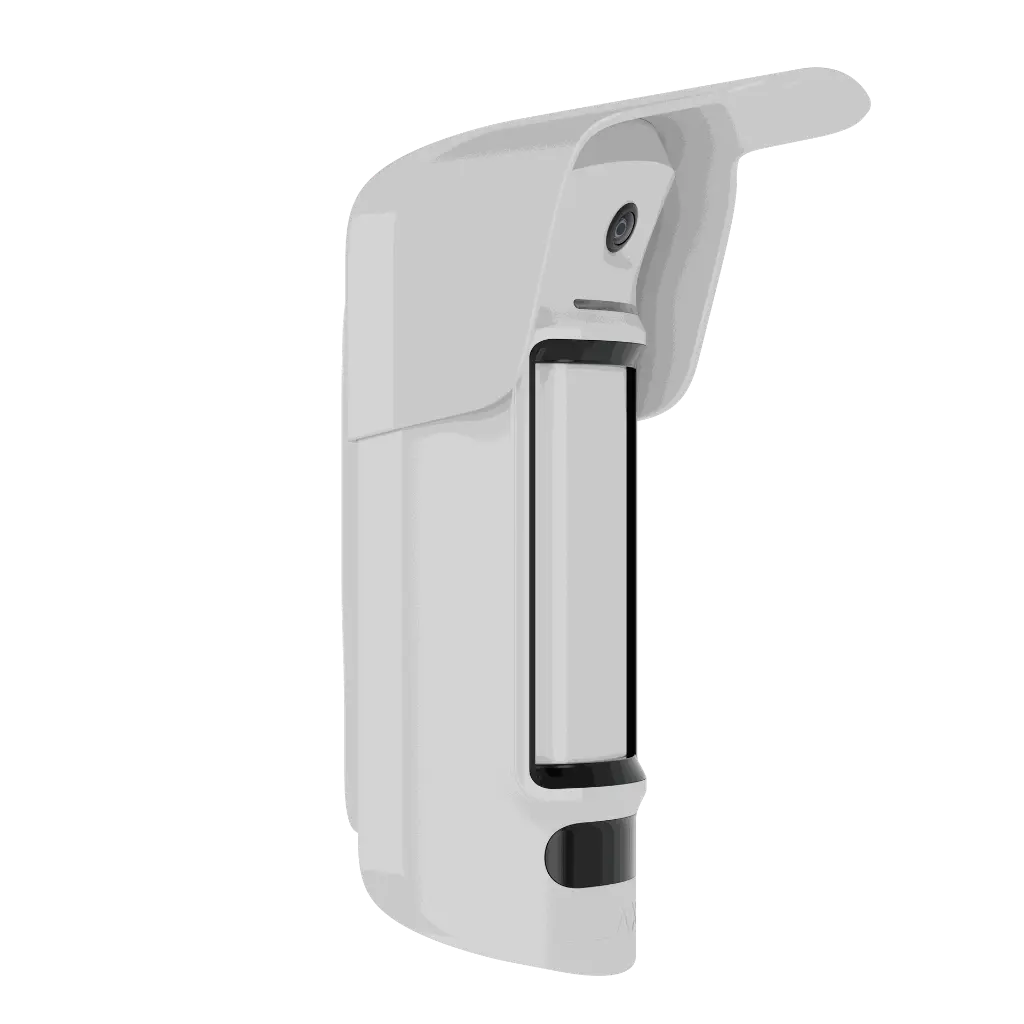 Render -  Ajax MotionCam Outdoor HighMount (PhOD) Jeweller - White - front - angled.webp